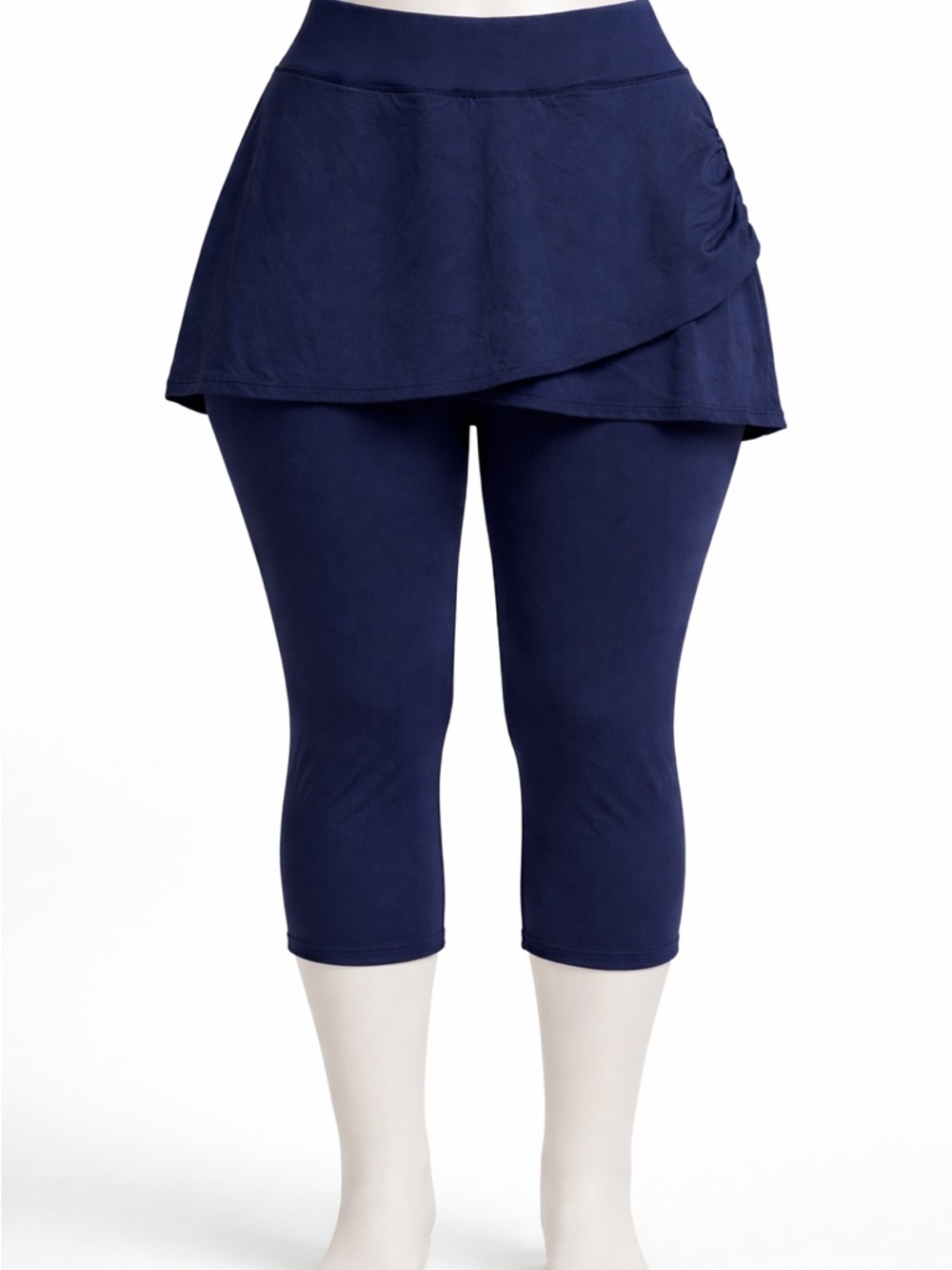 Lands’ End 1X Navy Skirted Swim Leggings NWT Capri Modest Tummy